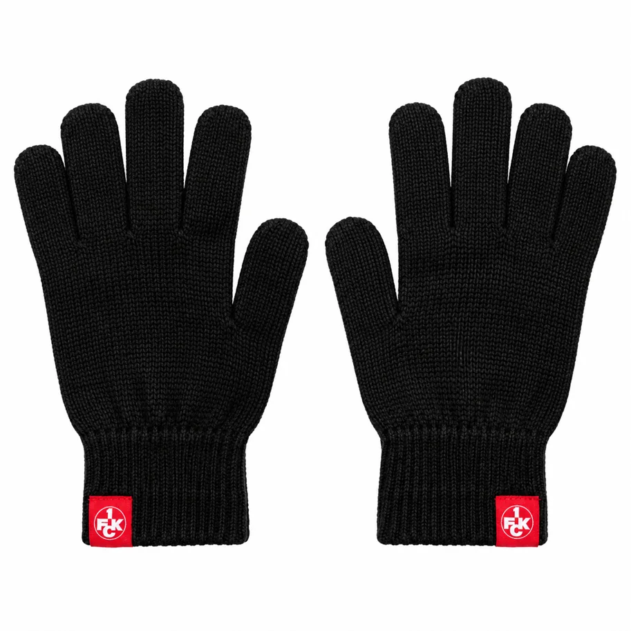 FCK Strickhandschuhe Logo schwarz M